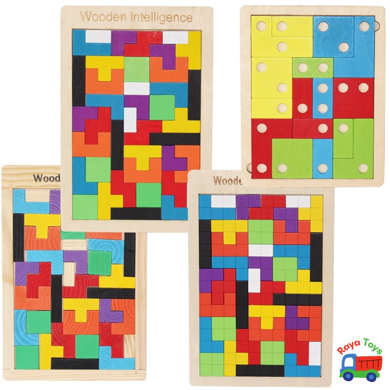 Đồ chơi bảng ghép hình bằng gỗ xếp gạch Terris cho bé lắp ráp | giáo dục trí tuệ Montessori, DIY, Stem, Steam