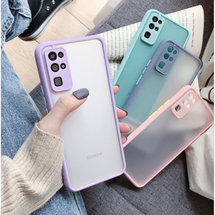 Ốp lưng Samsung A11 A12 A02s A21s A31 A51 A71 A20 A30 A50 A30S A50S A70 lưng nhám viền màu bảo vệ camera