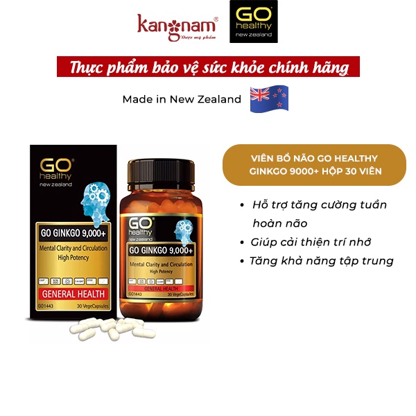 Viên Bổ Não Go Healthy Ginkgo 9000+ Hộp 30 viên