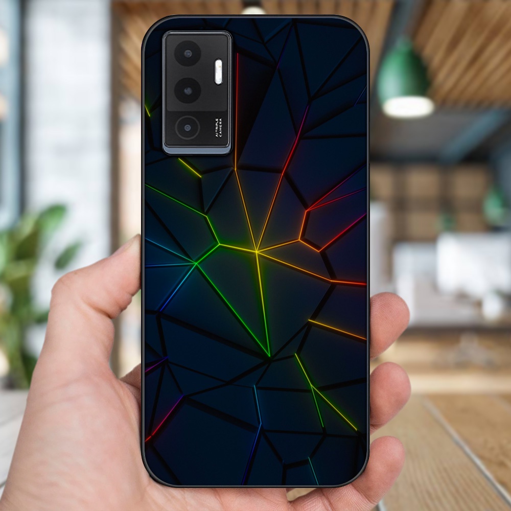 Ốp lưng Vivo V23e viền đen in hình hoạ tiết 3D