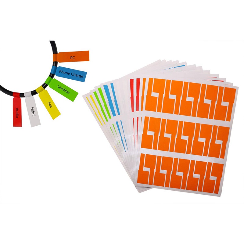 Set 540 / 18 Tấm Nhãn Dán Đánh Dấu Dây Cáp Chống Nước Chống Rách Tiện Dụng