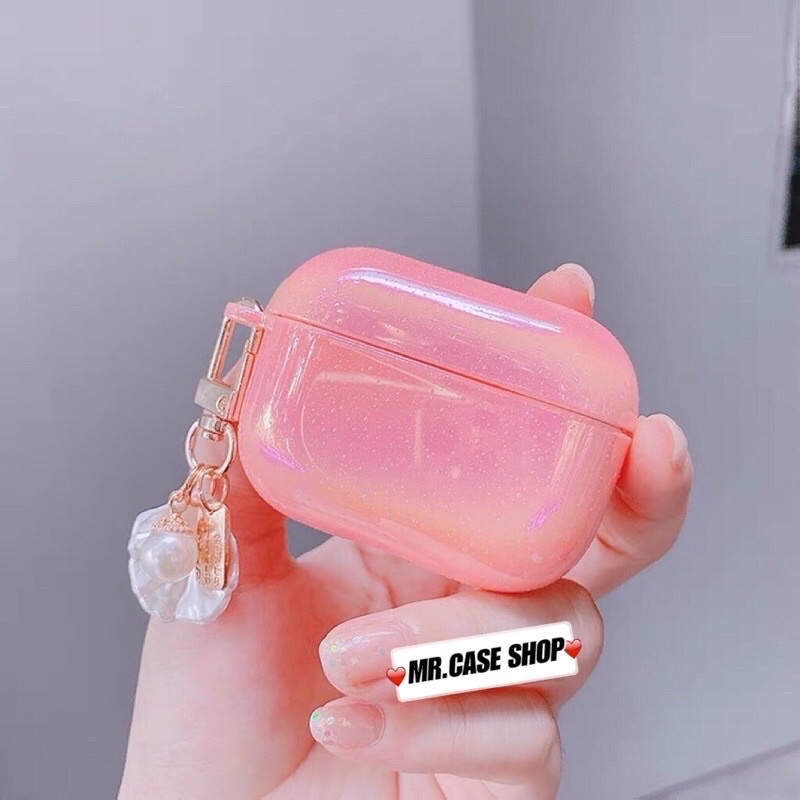 Vỏ bọc bảo vệ màu ánh ngọc trai màu hồng cho hộp sạc tai nghe Airpods 1 / 2 Pro - Mr.Case Airpods