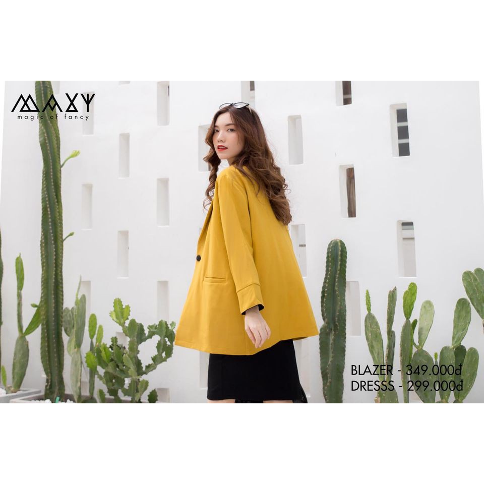 Áo khoác blazer phong cách Hàn Quốc mustard blazer Maxy Workshop | BigBuy360 - bigbuy360.vn