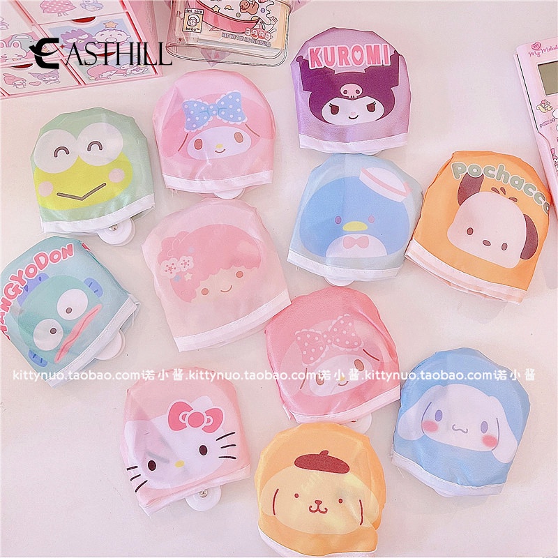 Quạt Bỏ Túi Hình Tròn In Hình Cinnamoroll Melody Kuromi Đáng Yêu