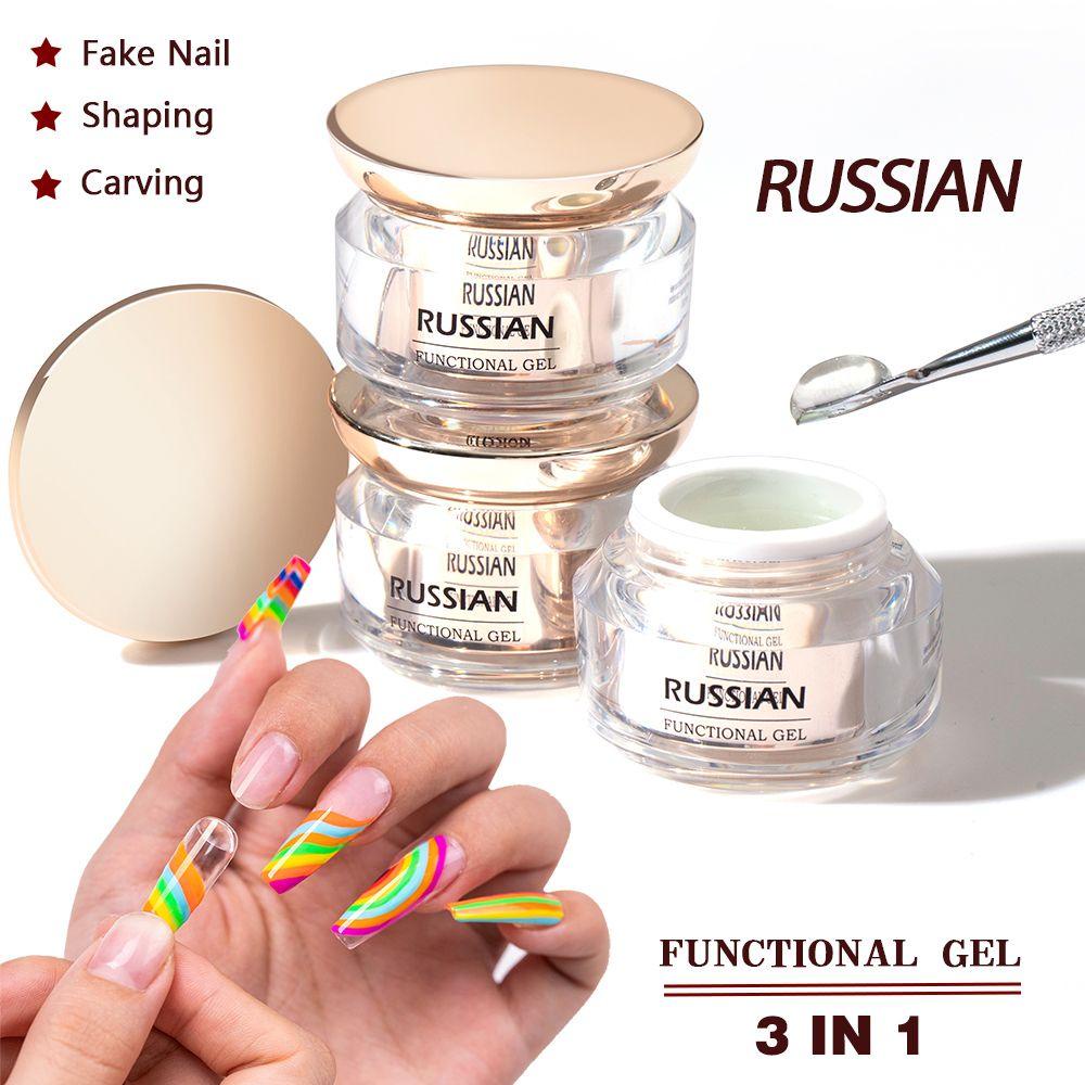 SOFTNESS Nail Design Russian Nail Gel Polish Functional Gel Fast Drying Solid State Professional UV LED Manicure Shaping Carving DIY For Fake Nail 3 in 1