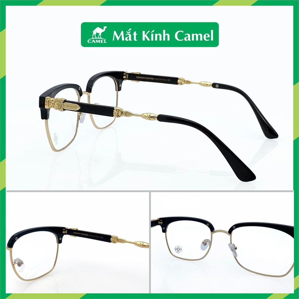 Kính giả cận CH thời trang nam nữ cao cấp mắt vuông [gọng kim loại vàng] | BigBuy360 - bigbuy360.vn