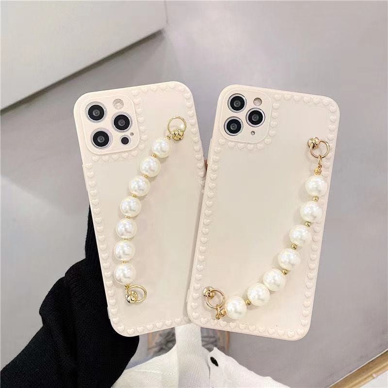 Ốp điện thoại TPU mềm chống sốc có dây đeo ngọc trai cho Iphone 12 11 Pro Max Xs Max Xr 8 7plus | BigBuy360 - bigbuy360.vn