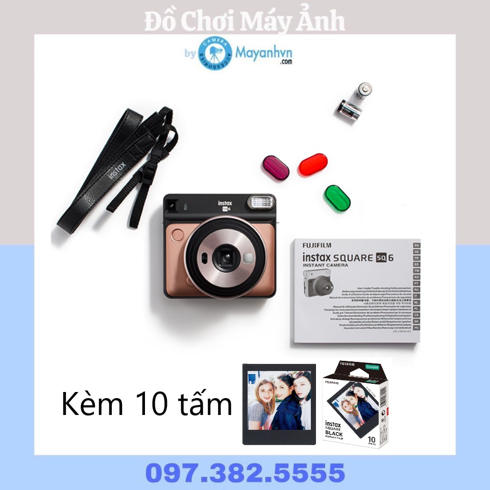 COMBO MÁY CHỤP ẢNH LẤY LIỀN FUJIFILM INSTAX SQUARE SQ6 (Chính hãng)+ 10 tấm film