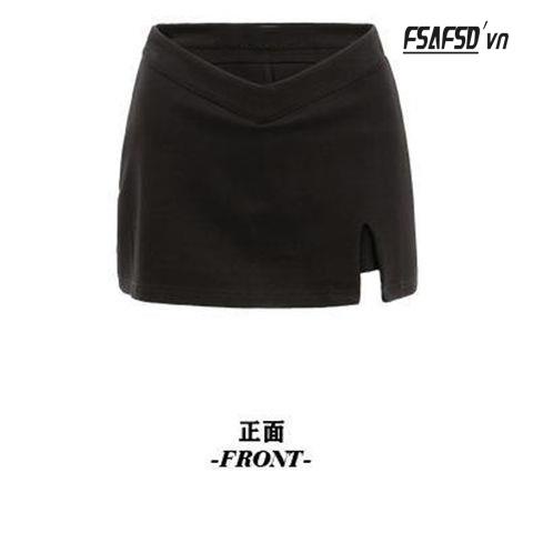 Đầm Ôm Cổ Chữ V Xẻ Tà Hở Eo Thời Trang Mỹ Cổ Điển Cho Nữ