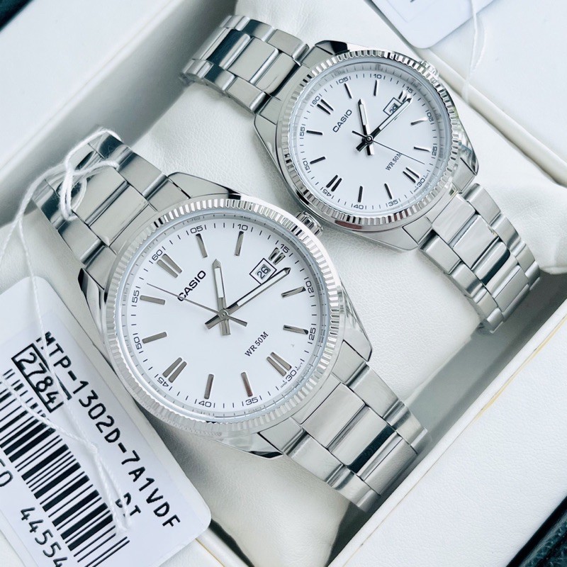 Đồng hồ kim nam nữ dây thép Casio MTP 1302D full silver | BigBuy360 - bigbuy360.vn