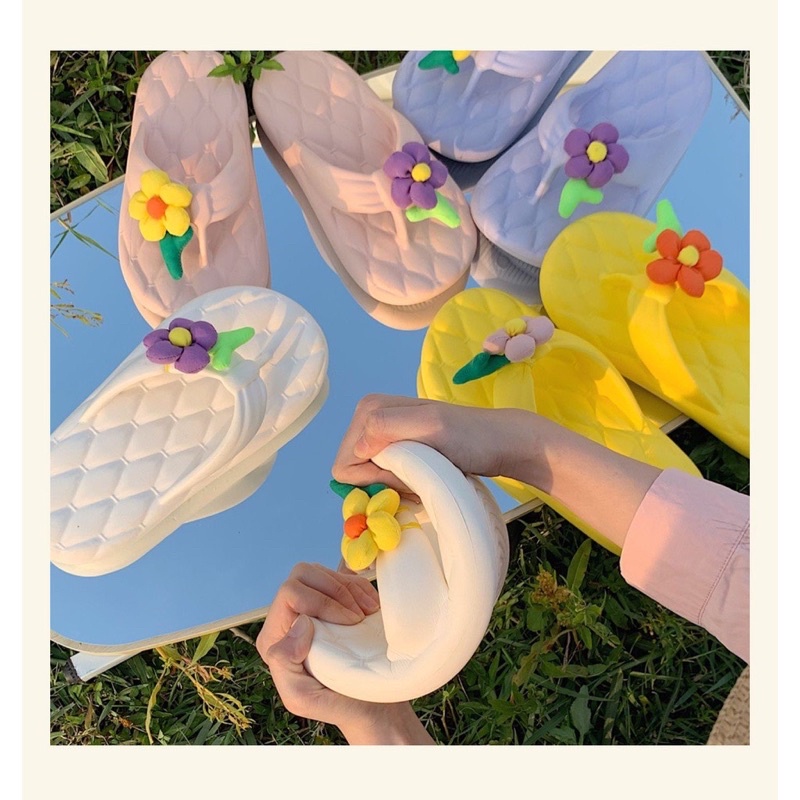 DÉP XỎ NGÓN CHỐNG TRƯỢT KÈM HOA SIÊU DỄ THƯƠNG 🌸