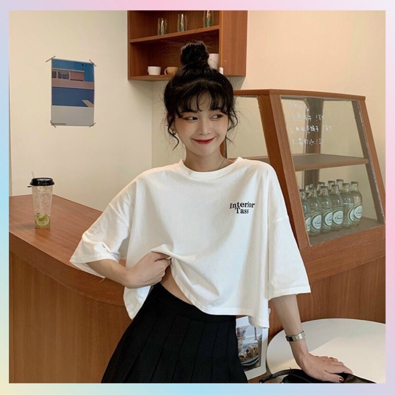 Áo Croptop Tay Lỡ form rộng cá tính in chữ China Town