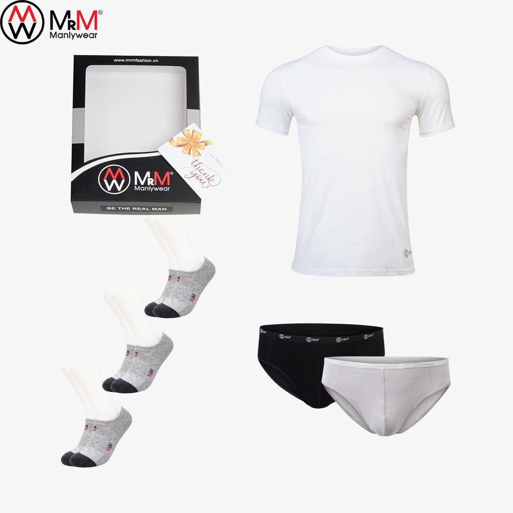 Combo 1 áo thun, 2 quần lót Boxer, 3 đôi bít tất Hàng Việt Nam Thương Hiệu MRM Manlywear