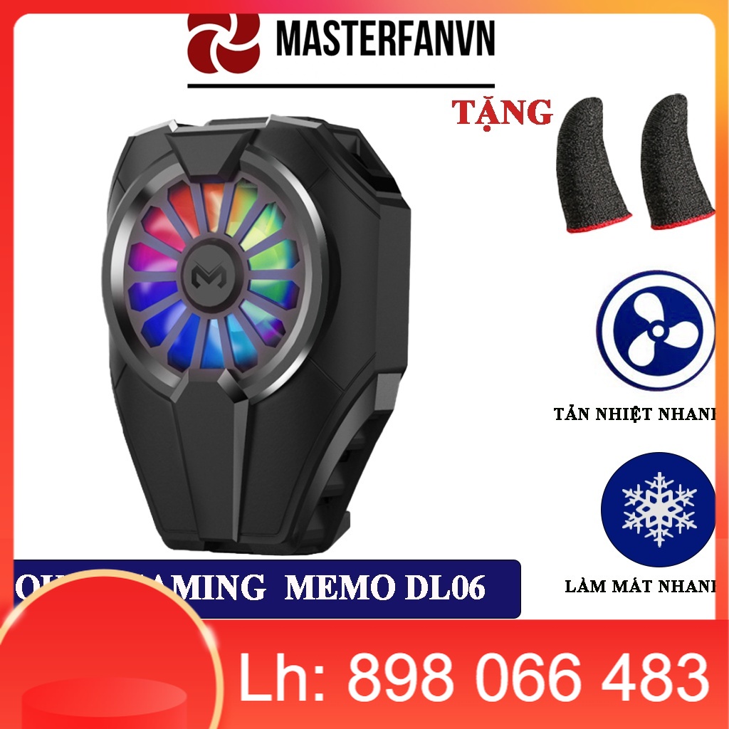 Quạt tản nhiệt điện thoại Memo DL06 làm mát nhanh cho điện thoại gaming game thủ mobile bản nâng cấp DL01