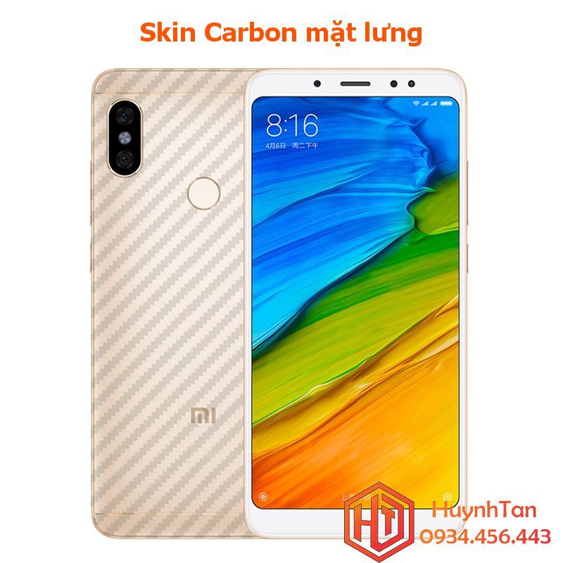 Miếng dán decal carbon mặt sau Xiaomi Redmi Note 5 / Note 5 Pro chống trầy mặt lưng, chống bám vân tay