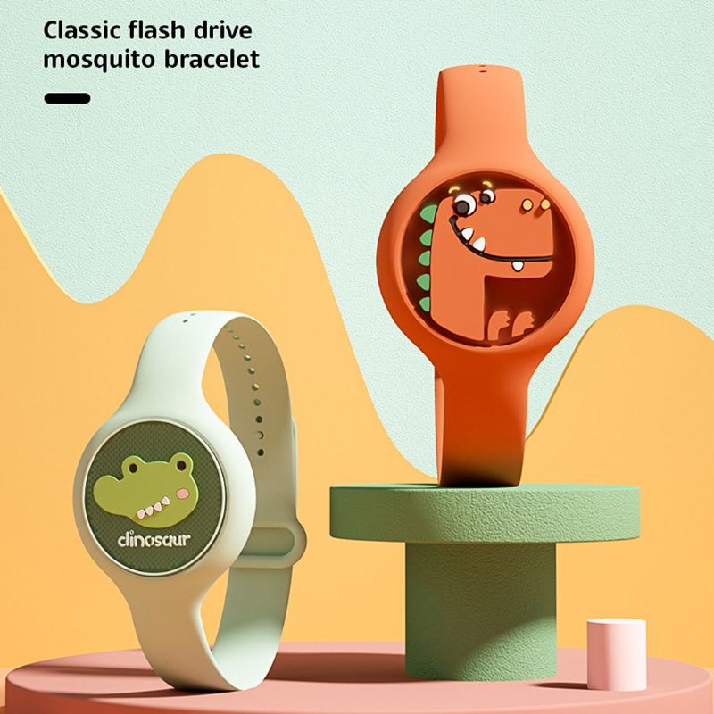 Đồng hồ đeo tay chống muỗi họa tiết hoạt hình dạ quang đáng yêu cho bé