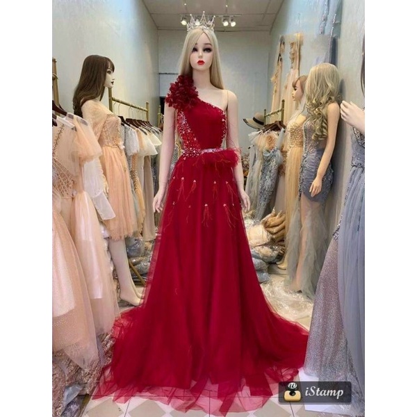 Đầm maxi dạ hội lệch vai