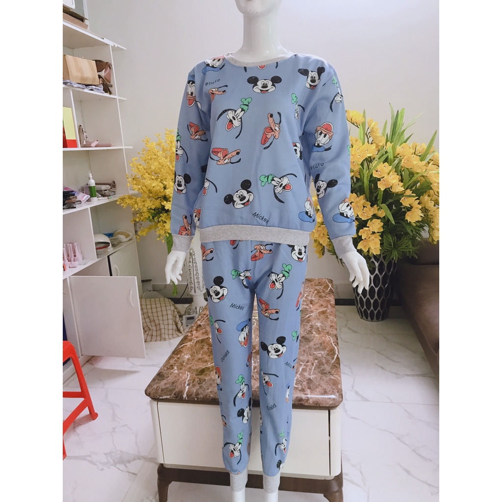 Bộ NgủFREESHIP Bộ Mặc Nhà Nỉ Lót Bông Dầy Dặn Họa Tiết Dễ Thương Siêu Ấm Giữ Nhiệt Nhiều Màu AN61