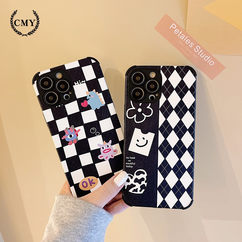Ốp điện thoại da tpu sọc caro cho iPhone 11 Pro Max X Xr Xs Max 7 8 Plus Se 2020 12 pro max 12 mini 13 pro max 13 mini | BigBuy360 - bigbuy360.vn