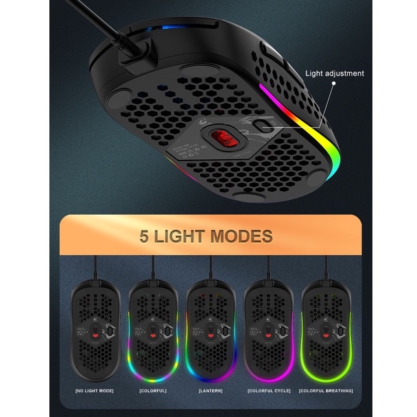 Chuột máy tính, chuột gaming có dây vi tính laptop FreeWolf M8 đèn LED RGB cho game thủ văn phòng - RUTEX Store