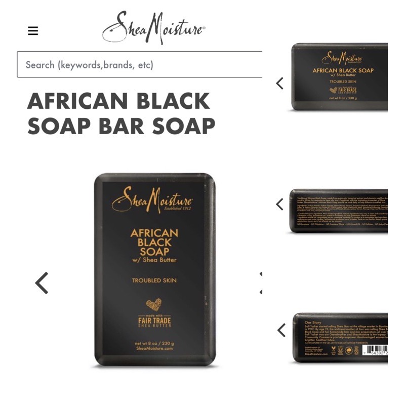 Xà phòng đen Shea Moisture African Black Soap 230g