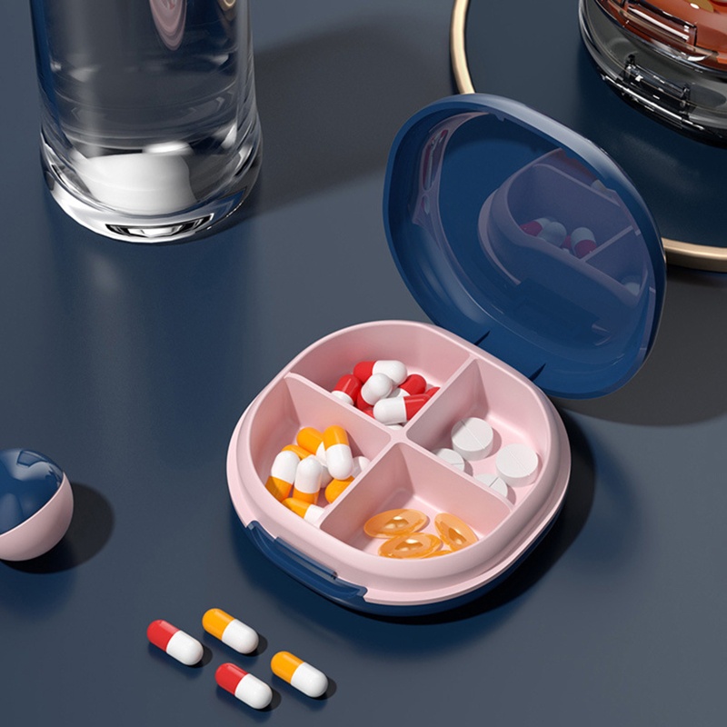 Hộp Đựng Thuốc Mini 4 Ngăn Chống Nước Tiện Dụng Khi Đi Du Lịch