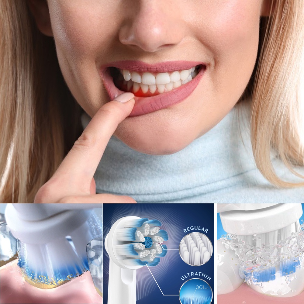 Oral B, EB17-XS, răng nhạy cảm, lông mềm, set bộ 4 đầu bàn chải đánh răng điện Minh House