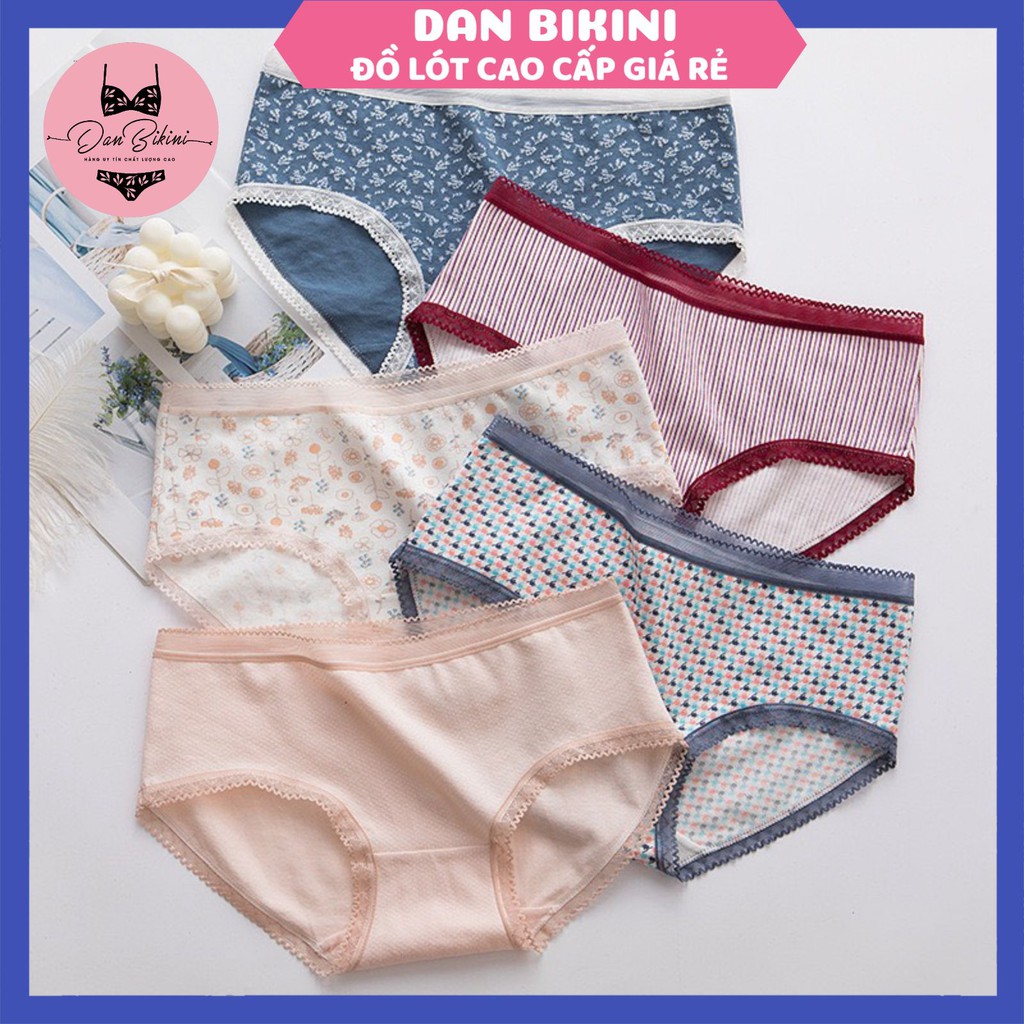 Quần Lót Nữ ❤️FREESHIP❤️ Quần lót Nữ Cotton cao cấp mềm mịn viền ren phối họa tiết nổi bật mẫu 0742