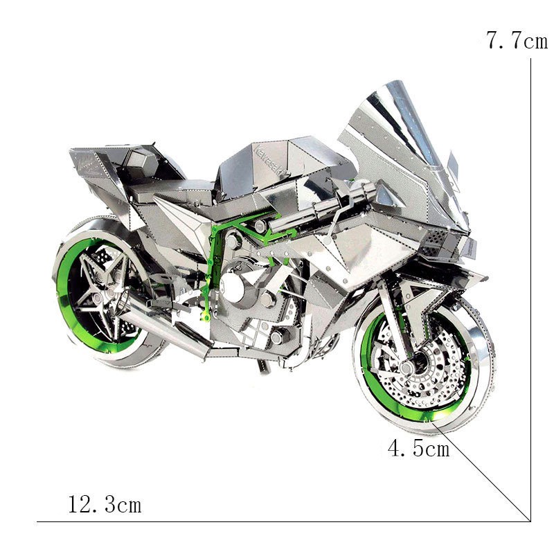 Mô hình 3D kim loại lắp ráp siêu môtô Kawasaki Ninja H2 [ Chưa Lắp ]