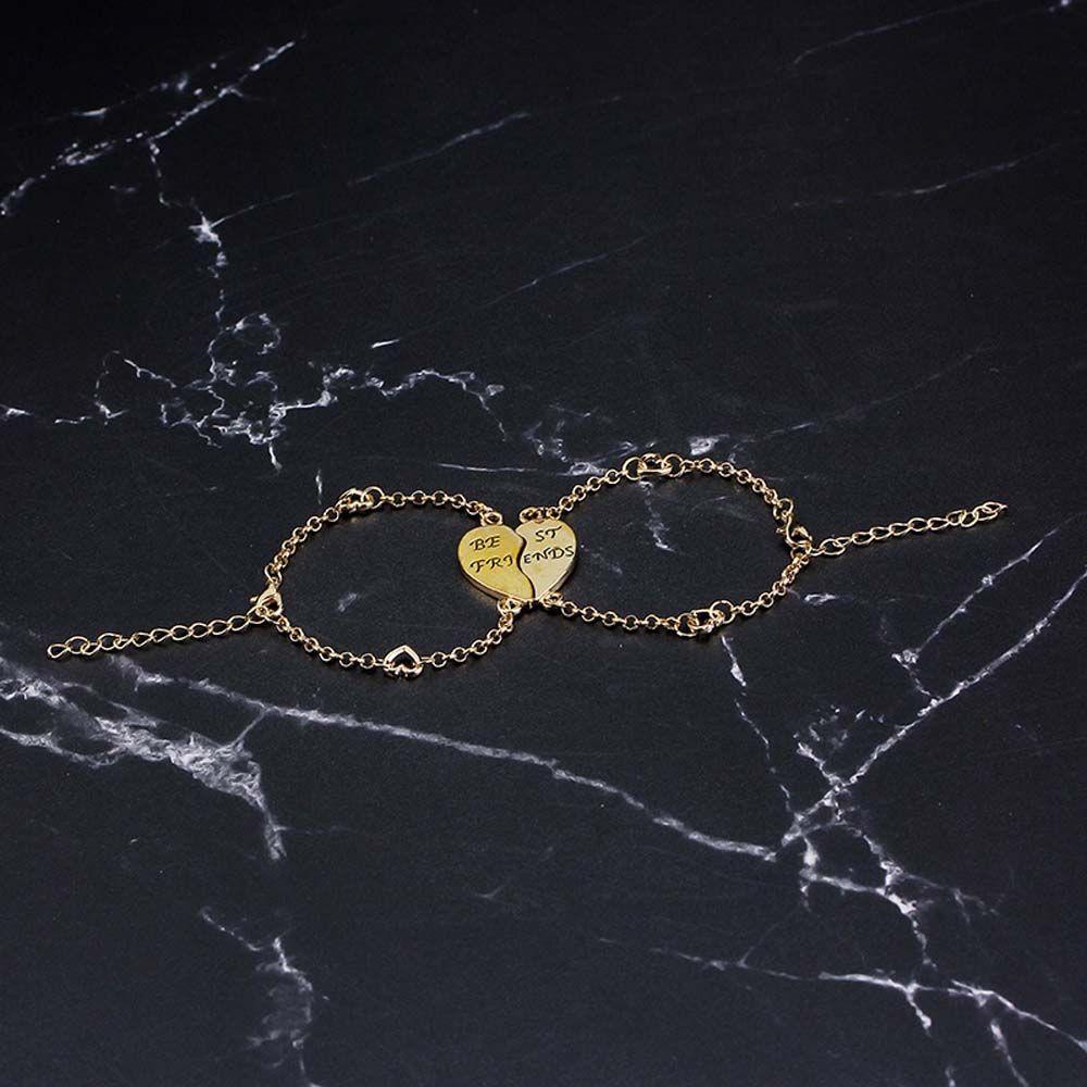 Vòng Đeo Tay Chuỗi Hạt Thời Trang Dành Cho Nữ|Bộ 2 Dây Chuyền Mặt Trái Tim Khắc Chữ Best Friend Màu Sắc