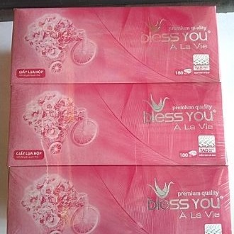 Combo 3 hộp Khăn giấy lụa Bless You À La Vie 2 lớp hộp 180 tờ