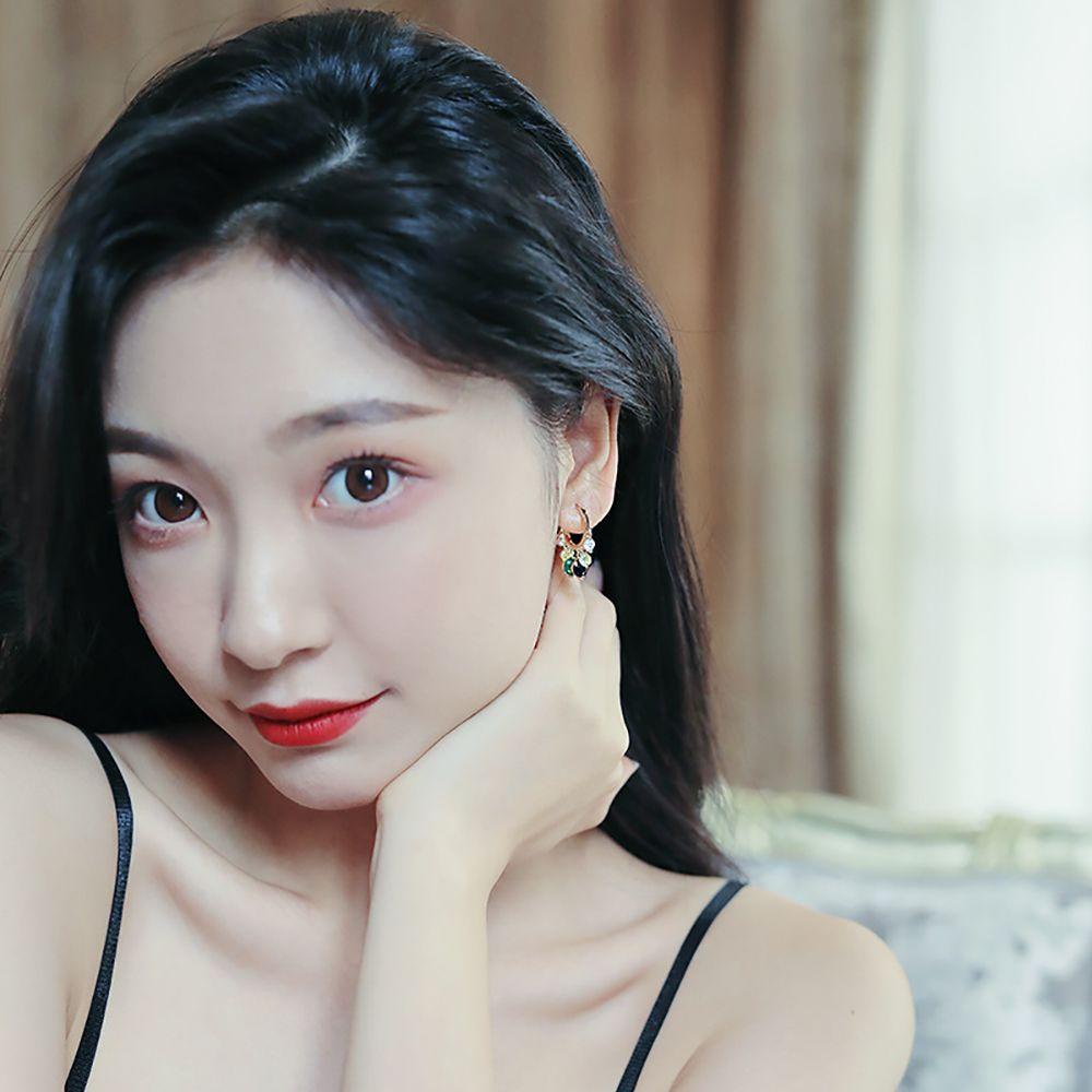 Bông Tai Tròn Bằng Đồng Nhiều Màu Phong Cách Bohemian Hàn Quốc Cho Nữ