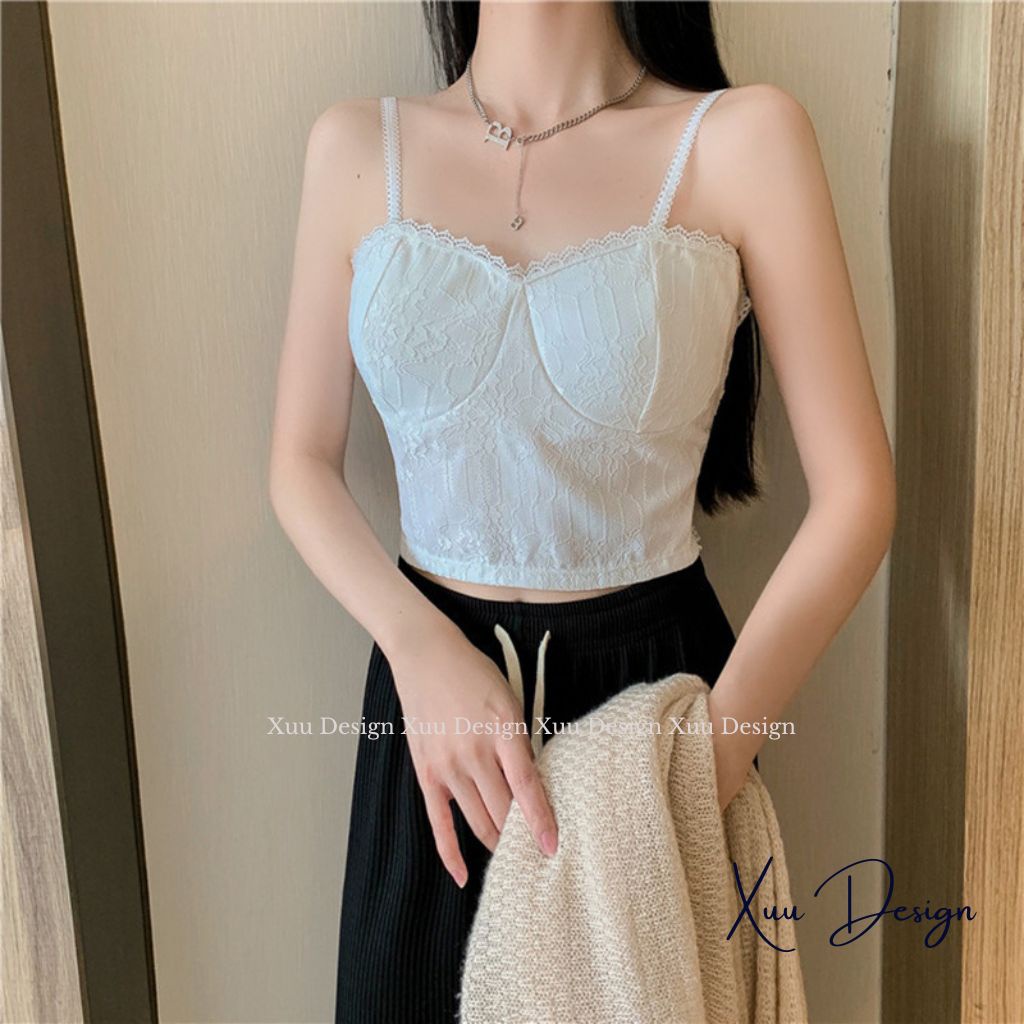 Áo bra nữ hai dây dáng lửng Xuu, thiết kế đệm mút mỏng vừa phối ren thoáng mát gợi cảm- BR14