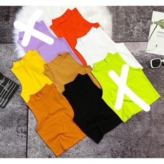 Áo crotop cổ lọ L1 - Áo crotop cổ cao basic
