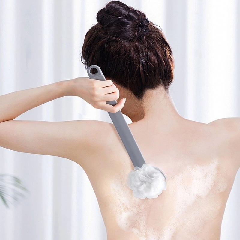 1 Bàn Chải Tắm Chà Lưng Hai Mặt Bằng Xốp PVA Độ Cao Thoải Mái