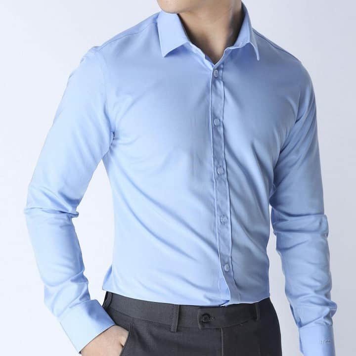 Áo sơ mi nam dài tay TKT cổ bẻ, áo sơ mi vải lụa nến không nhăn không xù cao cấp (SML)