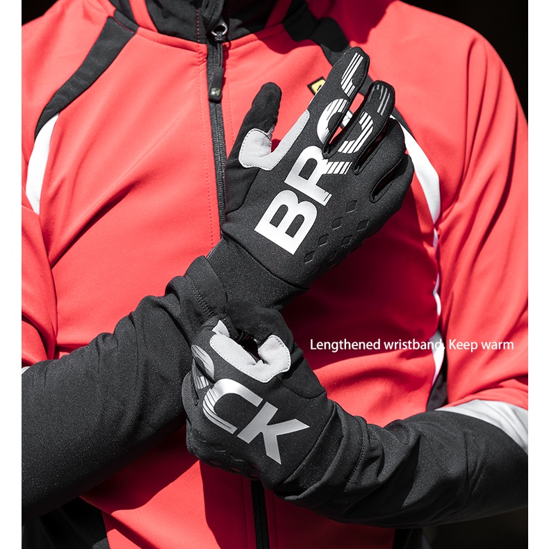 ROCKBROS Cycling Gloves Touch Screen Thermal Windproof Keep Warm Autumn Winter Thick Sport Equipment