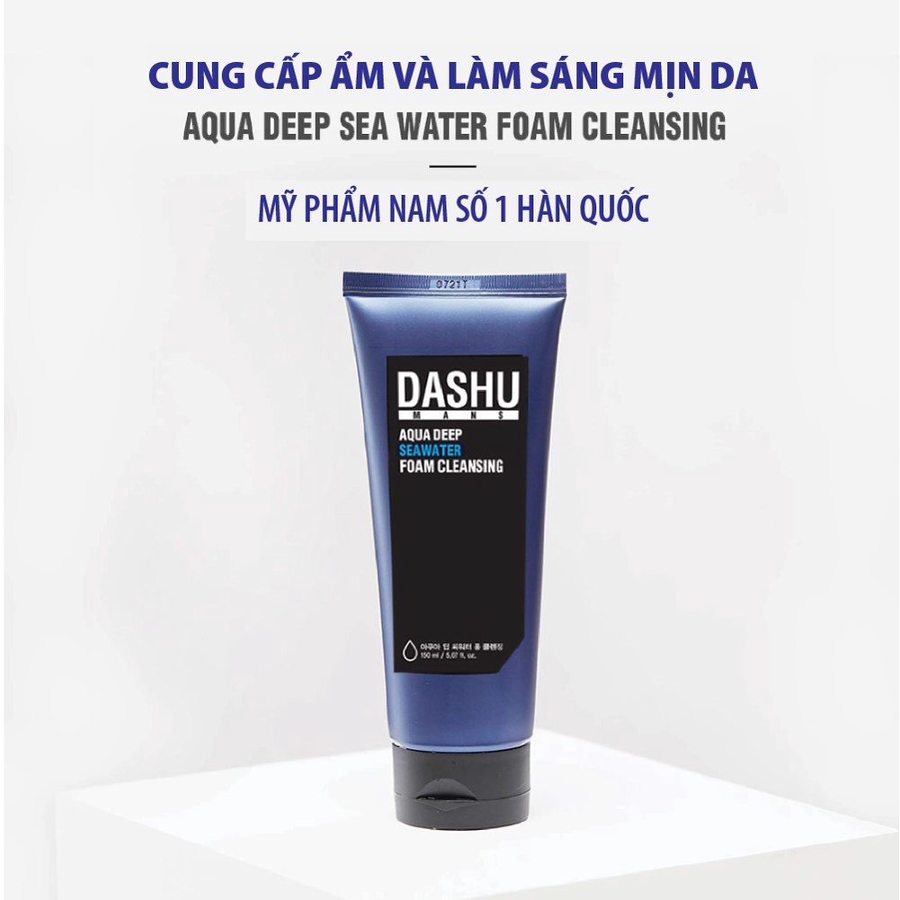 [Mã SKAMLTSM9 giảm 10% đơn 99K] Sữa Rửa Mặt DASHU Man's Aqua Deep Seawater Foam Cleansing nam nữ 150ml