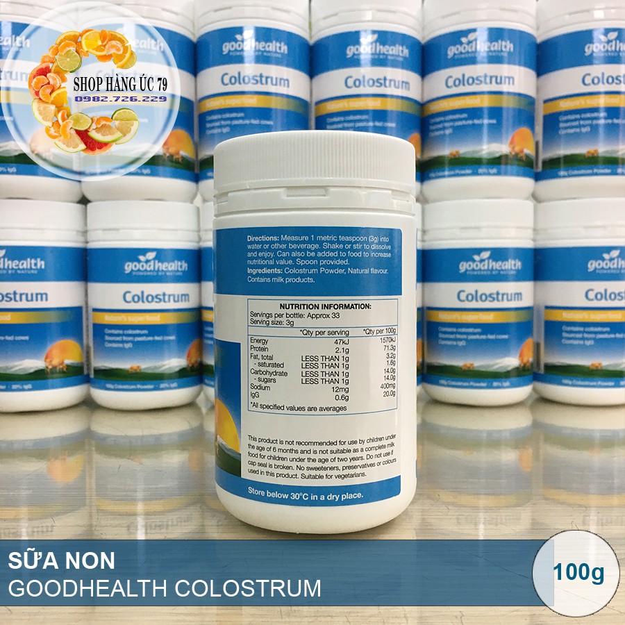 Sữa non 100% của New Zealand - goodhealth Colostrum (Hộp 100g)