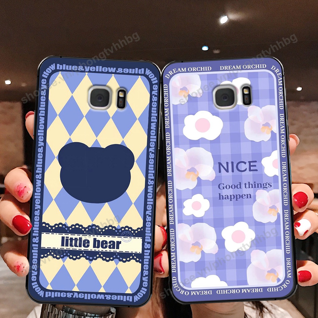 Ốp lưng Samsung S6 / S6 EDGE / S7 / S7 EDGE in mẫu gấu bo viền , smile mặt cười cực cute đẹp