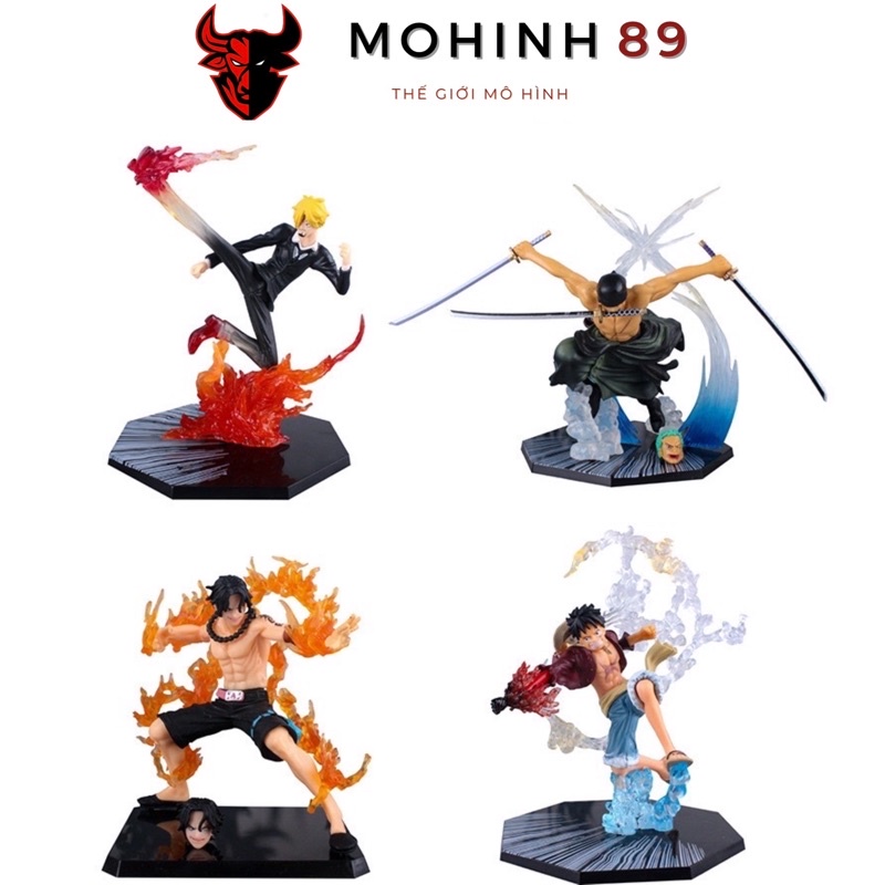 Bộ sưu tập mô hình One Piece Battle ver 2 Luffy, Zoro, Sanji, Ace figure tượng hoạt hình