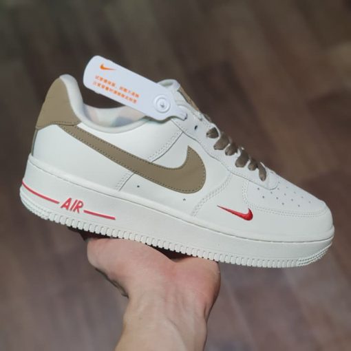 Giày thể thao af1 white brown, giày air force 1 nâu trắng nam nữ full box bill