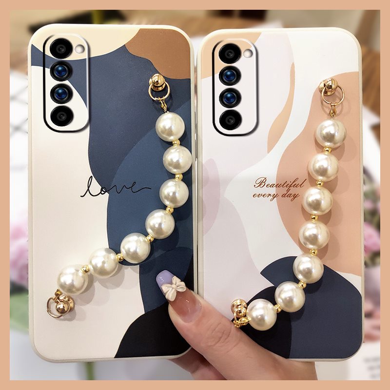 Ốp điện thoại silicon dẻo gắn vòng đeo tay hình gấu đáng yêu cho Oppo Reno4 Pro 4g