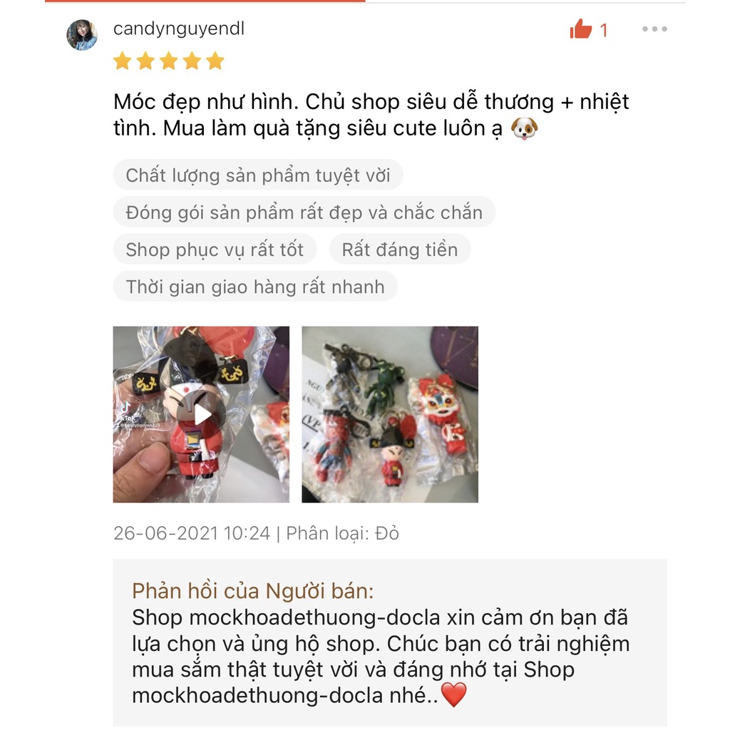 Móc khoá đầu lân may mắn hot trend 2021