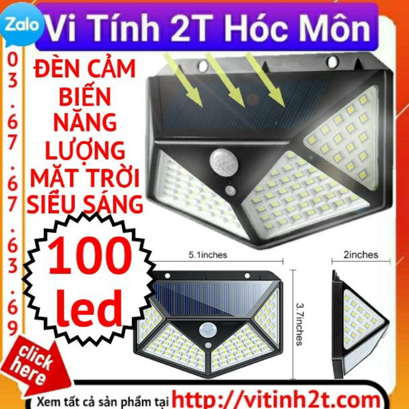 ĐÈN CẢM BIẾN NĂNG LƯỢNG MẶT TRỜI 100 LED SIÊU SÁNG