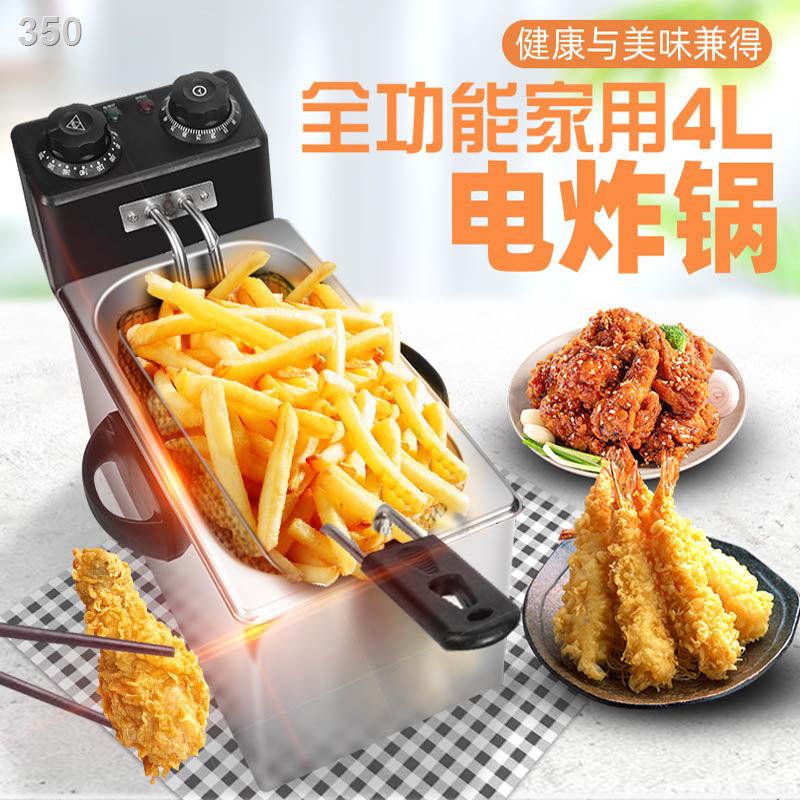 【chuyên gia săn sale】Xylanh đơn Nồi chiên điện 4L thương mại hộ gia đình nhỏ Mini tự động gà Chặt khoai tây