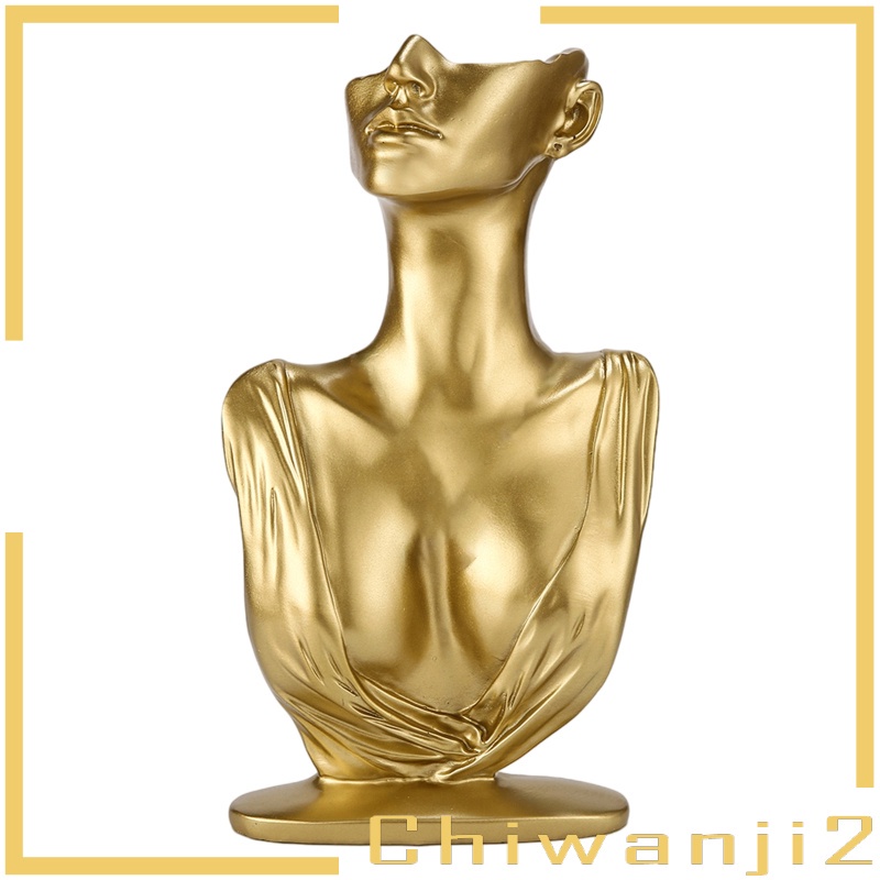 Mô Hình Đầu Ma Nơ Canh Màu Vàng Có Giá Đỡ Trưng Bày Trang Sức Chiwanji2