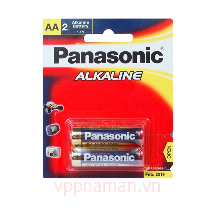 Pin Tiểu AA Panasonic alkaline LR6T-2B vỉ 2 viên