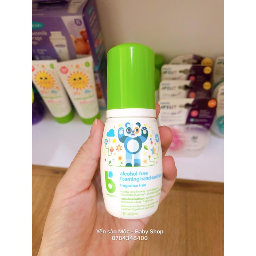 Nước Rửa Tay Khô Diệt Khuẩn Babyganics Dung Tích 50ml & 250ml Cho Bé