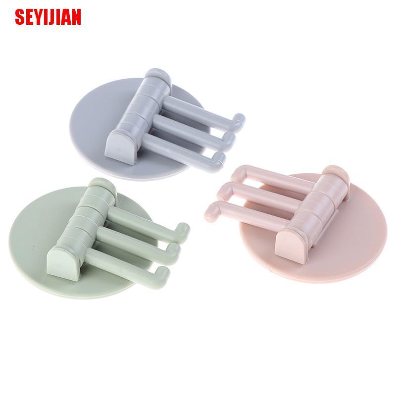 Móc Treo Đồ 3 Nhánh Xoay Được Sáng Tạo Gắn Tường Nhà Bếp / Phòng Tắm